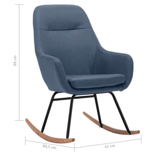 Sinine polsterdatud kiiktool eemaldatava padjaga, pöökpuust jalgade ja metallraamiga, 61 x 80,5 x 89 cm – 8