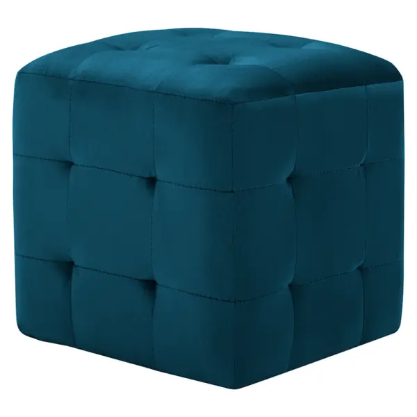 Sinised sametkangast tumbad puidust raamiga, 2 tk, 30 x 30 x 30 cm – 2