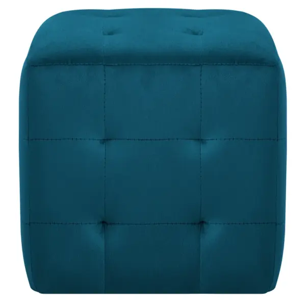 Sinised sametkangast tumbad puidust raamiga, 2 tk, 30 x 30 x 30 cm – 3