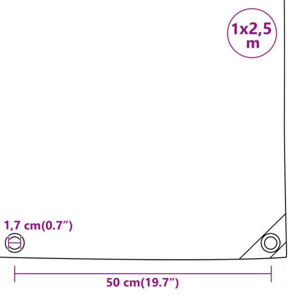 Veekindel sinine PVC present metallist aasadega, 1 x 2,5 m, 650 g/m² – 9