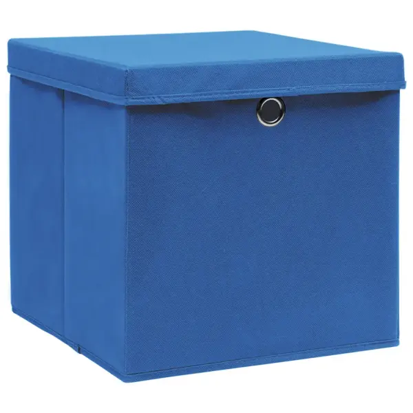 Kokkupandavad hoiukastid kaantega, 10 tk, sinine, 32 x 32 x 32 cm, mittekootud kangas – 2