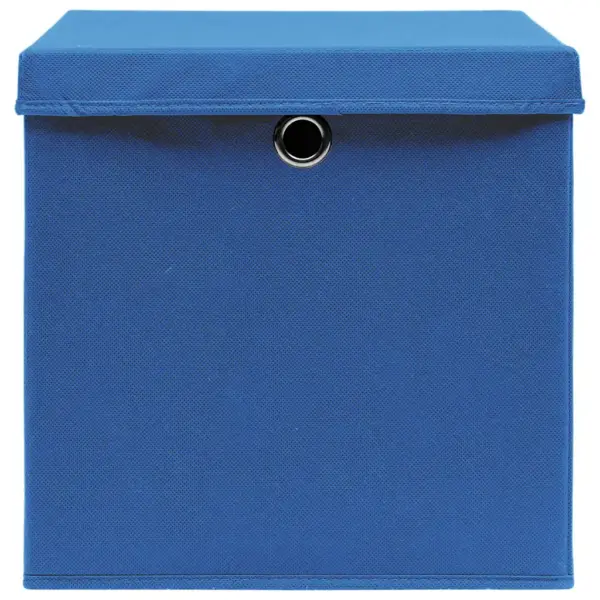 Kokkupandavad hoiukastid kaantega, 10 tk, sinine, 32 x 32 x 32 cm, mittekootud kangas – 3