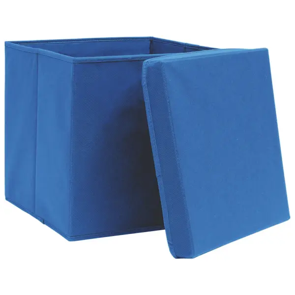 Kokkupandavad hoiukastid kaantega, 10 tk, sinine, 32 x 32 x 32 cm, mittekootud kangas – 4