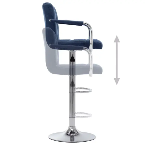 Reguleeritavad sinised baaritoolid kangast polstriga, 2 tk – 6