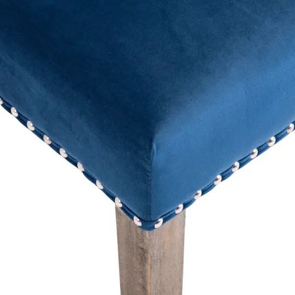 Sametist söögitoolid 2 tk, sinine, kautšukipuu jalad, 55 x 69 x 108,5 cm – 9