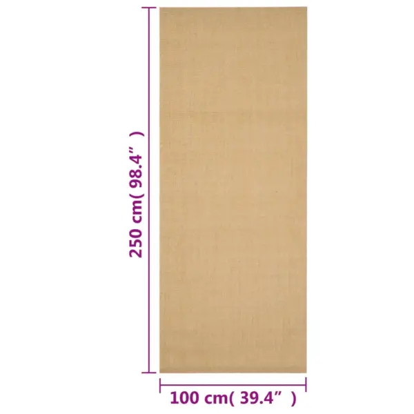 Naturaalne sisalist vaip libisemisvastase alusega, 100 x 250 cm – 7