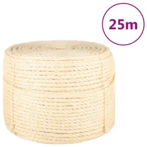Looduslik sisalnöör 100% sisalist, 10 mm, 25 m rull, pruun