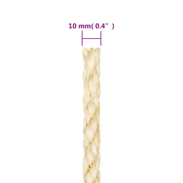 Sisalnöör 100% sisal, 10 mm diameeter, 500 m rull – 4