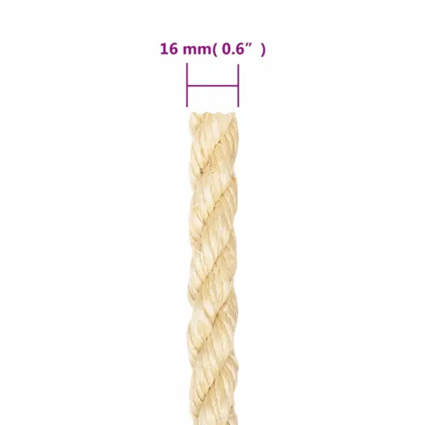 Looduslik 100% sisalnöör, 16 mm, 25 m rull, pruun – 4