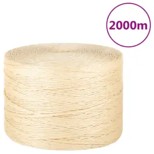 Sisalnöör 100% sisal, 3 mm, 2000 m rull, pruun