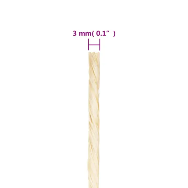 Sisalnöör 100% sisal, 3 mm, 2000 m rull, pruun – 4