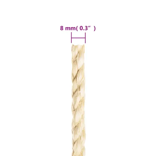 Sisalnöör 8 mm, 25 m rull, 100% sisal, pruun – 4