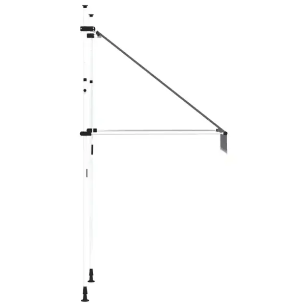 Sissetõmmatav akna- ja rõduvarikatus vändaga, sinivalge triibuline, laius 100 cm – 4