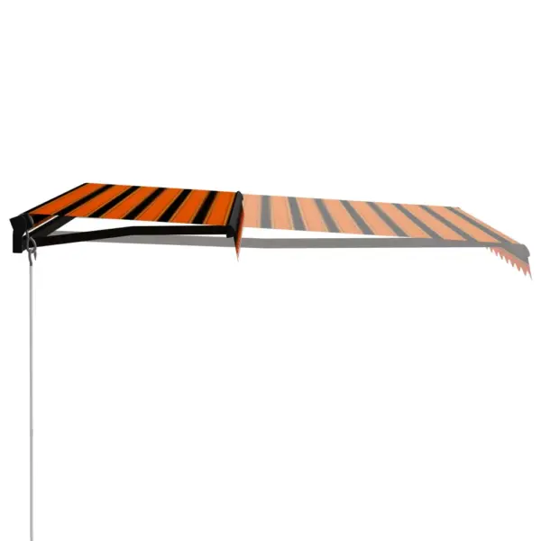 Käsitsi sissetõmmatav terrassivarikatus, 300 x 250 cm, oranž-pruun kangas, hall alumiiniumraam – 2
