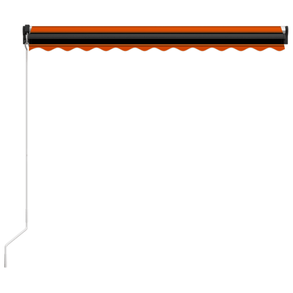 Käsitsi sissetõmmatav terrassivarikatus, 300 x 250 cm, oranž-pruun kangas, hall alumiiniumraam – 4