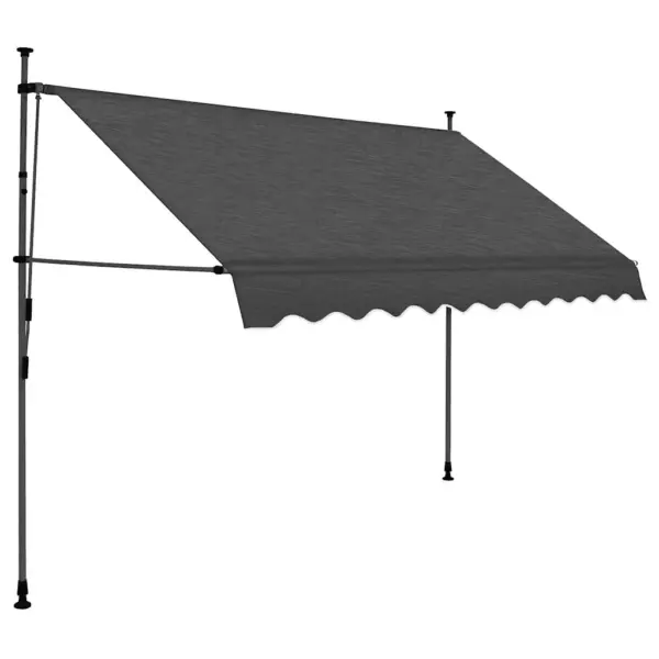 Käsitsi sissetõmmatav terrassi- ja rõduvarikatus LED-valgustusega, 250 cm, antratsiithall – 2