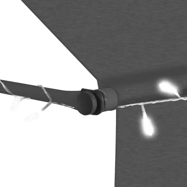 Käsitsi sissetõmmatav terrassi- ja rõduvarikatus LED-valgustusega, 250 cm, antratsiithall – 5