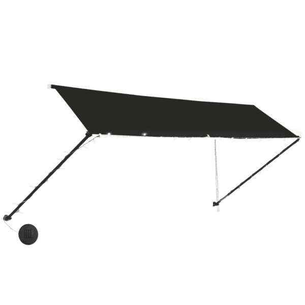 Sissetõmmatav seinavarikatus LED-valgustusega, antratsiithall, 400 x 150 cm – 3
