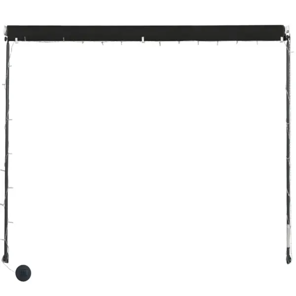 Sissetõmmatav seinavarikatus LED-valgustusega, antratsiithall, 400 x 150 cm – 5