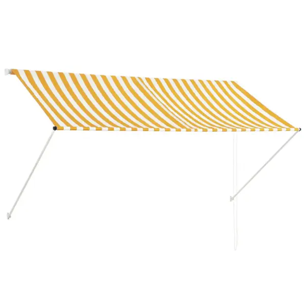 Sissetõmmatav varikatus aknale ja terrassile, 250 x 150 cm, kollane ja valge – 2