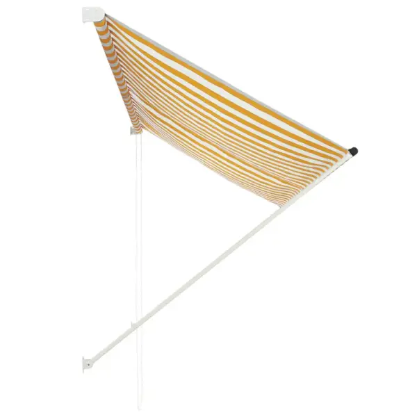 Sissetõmmatav varikatus aknale ja terrassile, 250 x 150 cm, kollane ja valge – 3