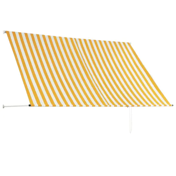 Sissetõmmatav varikatus aknale ja terrassile, 250 x 150 cm, kollane ja valge – 4