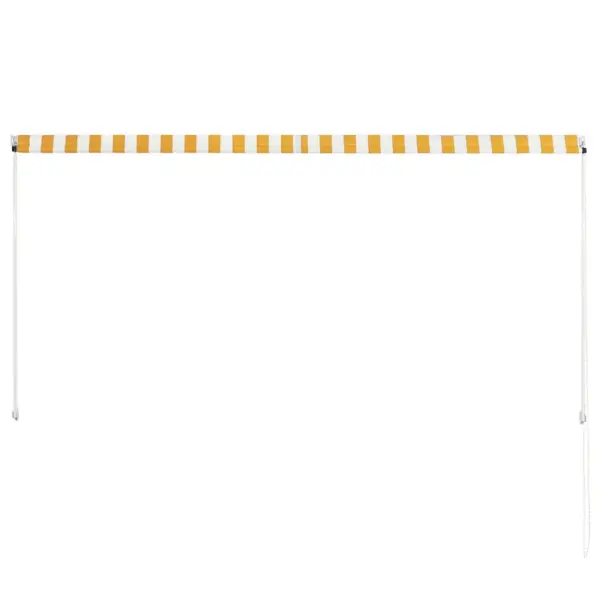 Sissetõmmatav varikatus aknale ja terrassile, 250 x 150 cm, kollane ja valge – 5