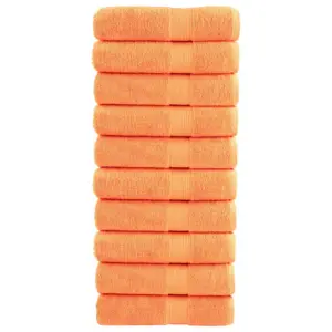Oranžid puuvillased käterätikud SOLUND, 10 tk, 50 x 100 cm, 600 gsm