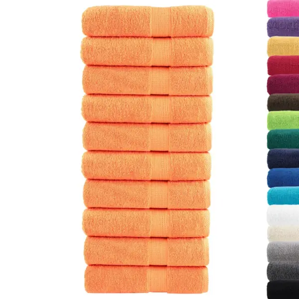 Oranžid puuvillased käterätikud SOLUND, 10 tk, 50 x 100 cm, 600 gsm – 2