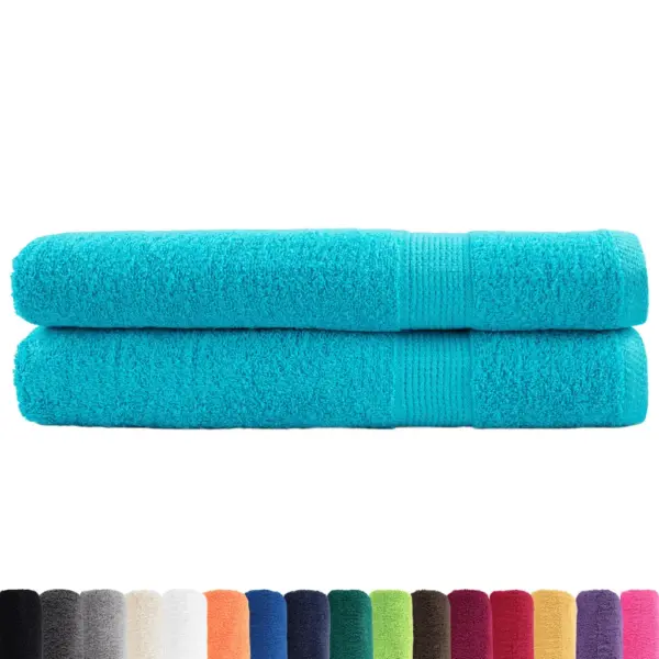 Suured türkiissinised puuvillased rätikud SOLUND, 2 tk, 100 x 200 cm, 600 gsm – 2