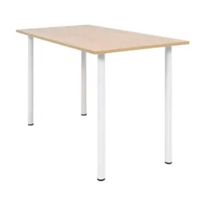 Söögilaud tamme viimistlusega, valge terasraam, 120 x 60 x 73 cm
