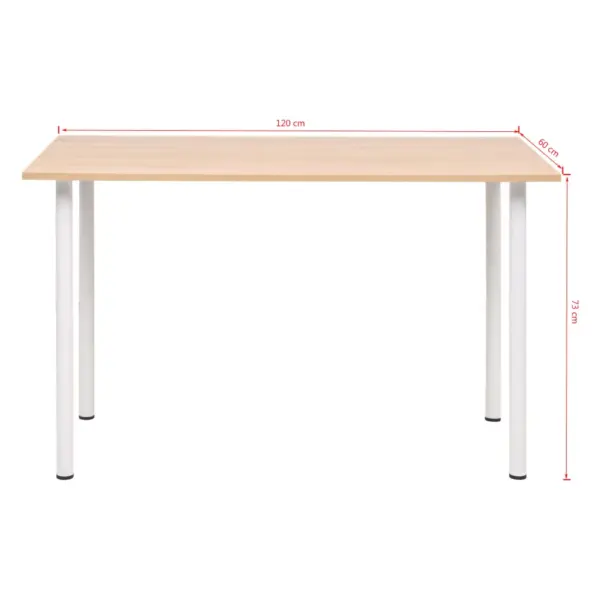 Söögilaud tamme viimistlusega, valge terasraam, 120 x 60 x 73 cm - 5