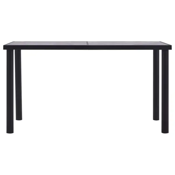 Söögilaud musta metallraamiga, betoonhall MDF-plaadiga, 140 x 70 x 75 cm – 2