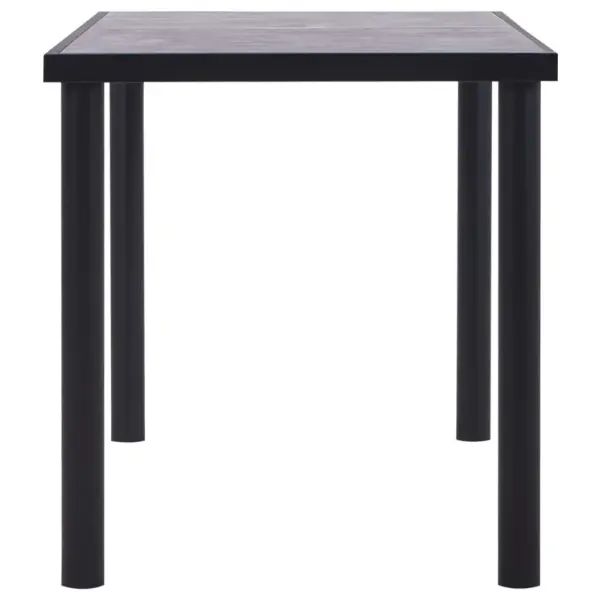 Söögilaud musta metallraamiga, betoonhall MDF-plaadiga, 140 x 70 x 75 cm – 3