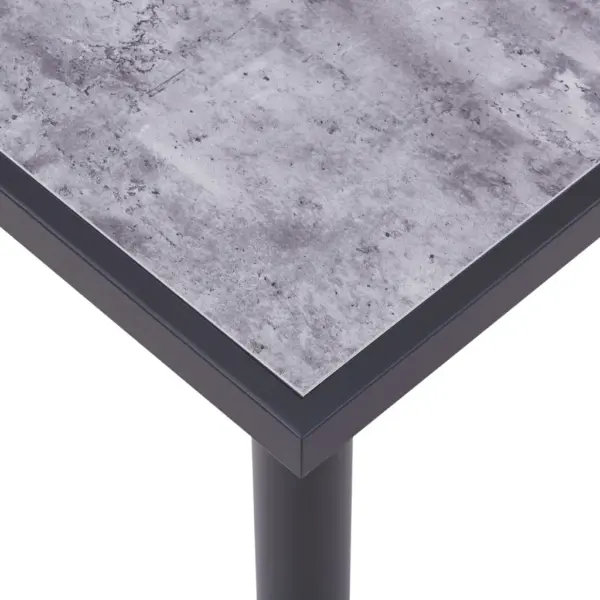 Söögilaud musta metallraamiga, betoonhall MDF-plaadiga, 140 x 70 x 75 cm – 4
