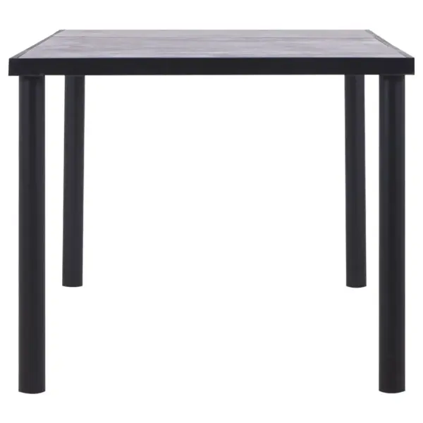 Ristkülikukujuline söögilaud musta metallraamiga, must ja betoonhall MDF, 180 x 90 x 75 cm – 3
