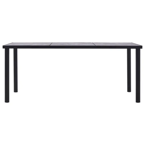 Söögilaud musta metallraamiga, betoonhalli MDF-plaadiga, 200 x 100 x 75 cm – 2