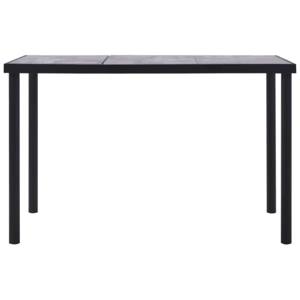 Söögilaud musta metallraamiga, betoonhall MDF, 160 x 80 x 75 cm – 2