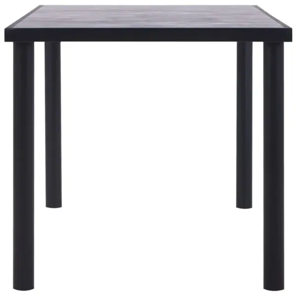 Söögilaud musta metallraamiga, betoonhall MDF, 160 x 80 x 75 cm – 3