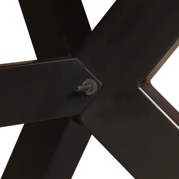 Industriaalstiilis söögilaud taastatud puidust ja terasristiga, 180 x 90 cm – 7