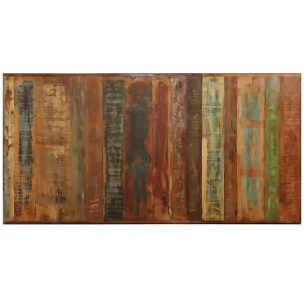 Industriaalstiilis söögilaud taastatud puidust ja terasristiga, 180 x 90 cm – 8