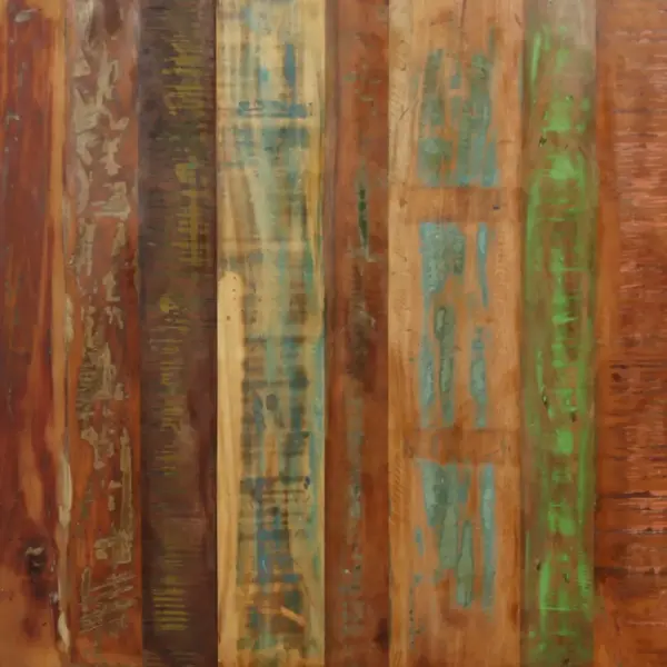 Industriaalstiilis söögilaud taastatud puidust ja terasristiga, 180 x 90 cm – 9