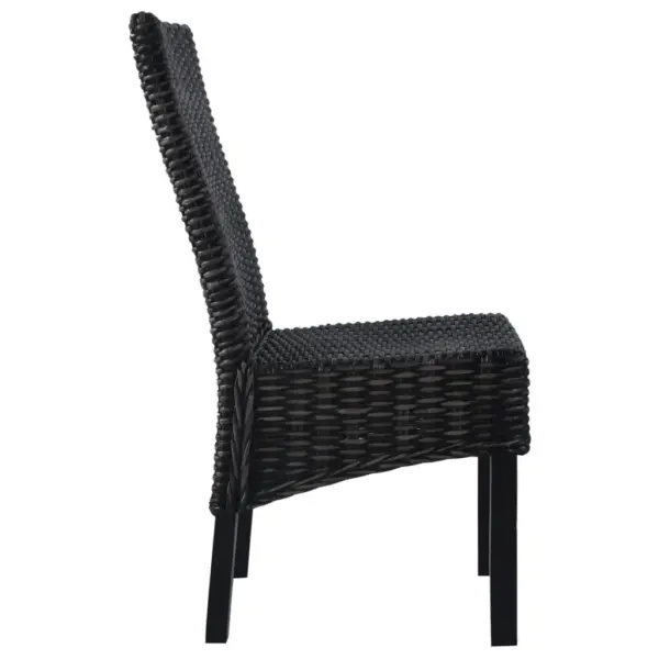 Söögitoolid 2 tk, must Kubu-rotang ja mahagonpuit, 46 x 61 x 93 cm – 2