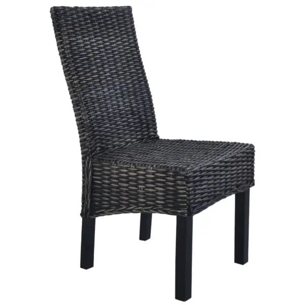 Söögitoolid 2 tk, must Kubu-rotang ja mahagonpuit, 46 x 61 x 93 cm – 4