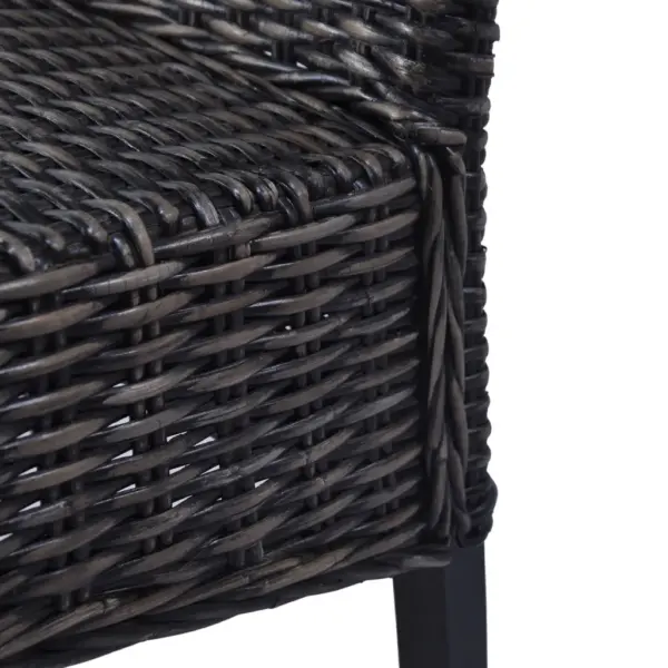 Söögitoolid 2 tk, must Kubu-rotang ja mahagonpuit, 46 x 61 x 93 cm – 6