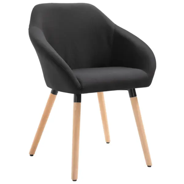 Polsterdatud söögitoolid käetugedega, 4 tk, must kangas, metall- ja puidust jalad, 62 x 54 x 83,5 cm – 3