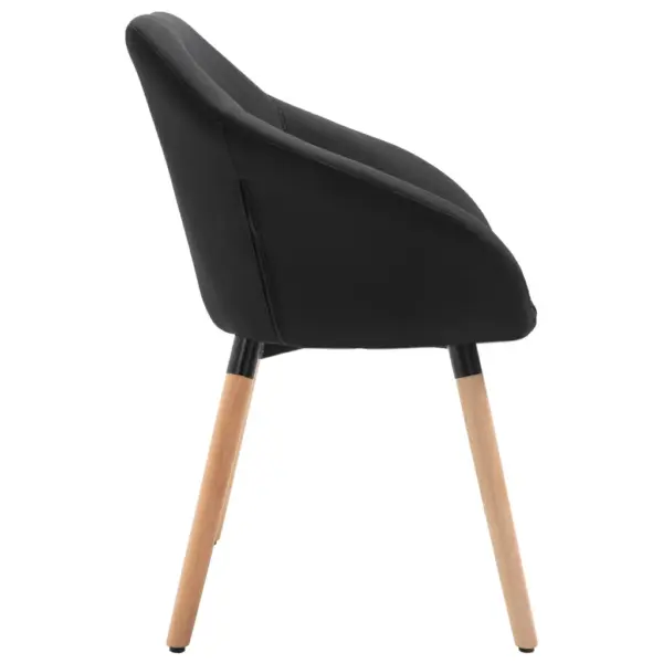 Polsterdatud söögitoolid käetugedega, 4 tk, must kangas, metall- ja puidust jalad, 62 x 54 x 83,5 cm – 5