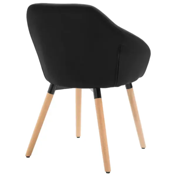 Polsterdatud söögitoolid käetugedega, 4 tk, must kangas, metall- ja puidust jalad, 62 x 54 x 83,5 cm – 6