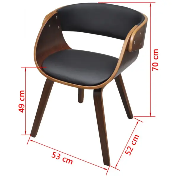 Söögitoolid 4 tk, pruun painutatud puitraam ja kunstnahast iste, 53 x 52 x 70 cm – 7