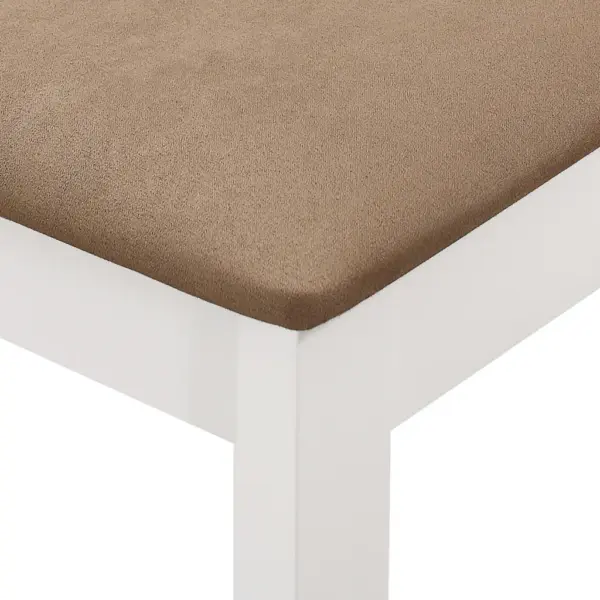 Söögitoolid istmepatjadega, 4 tk, valge ja kreemjas, toekast puidust, 40 x 49 x 88,5 cm – 6